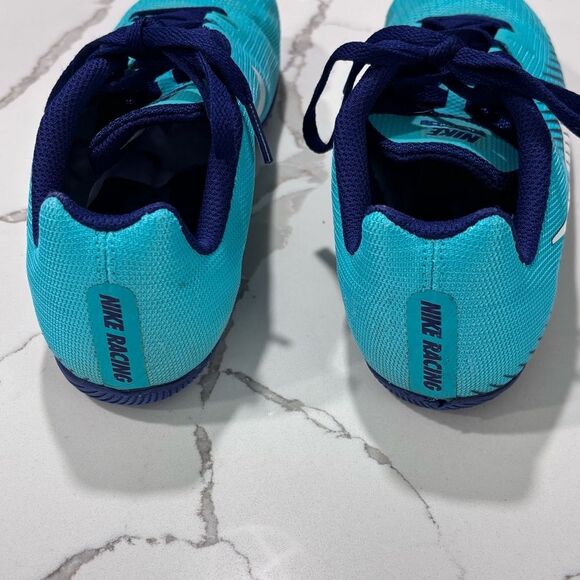 Nike | Women's Zoom Rival Track Racing Cleats Athletic Shoes Blue/Green - Picture 6 of 9